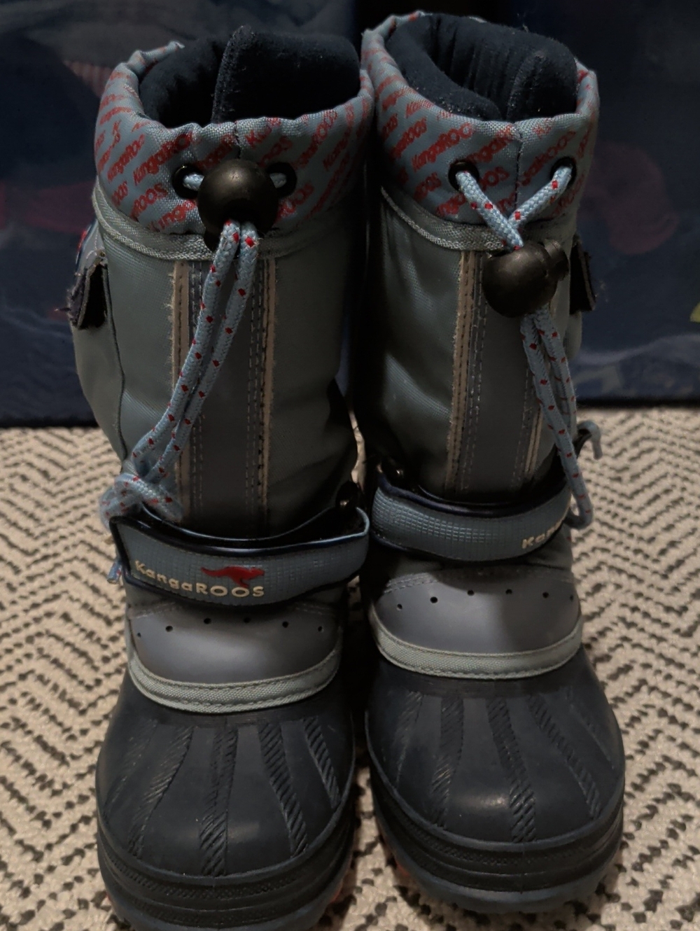 kangaROOS Kids Grey and Blue Insulated Snow Boots